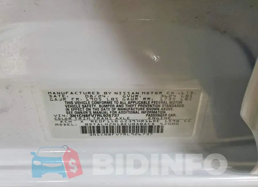 3N1CN8FV7RL926737 Photo# 12