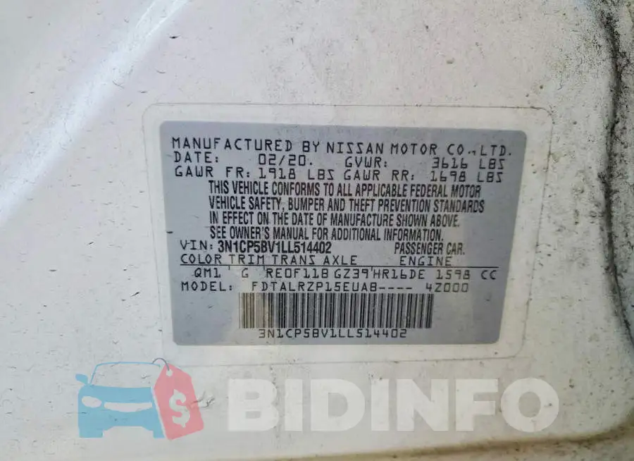 3N1CP5BV1LL514402 Photo# 14