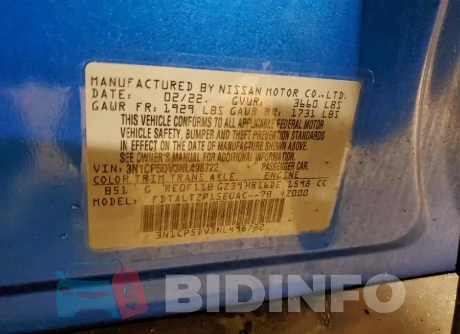3N1CP5DV3NL498722 Photo# 13