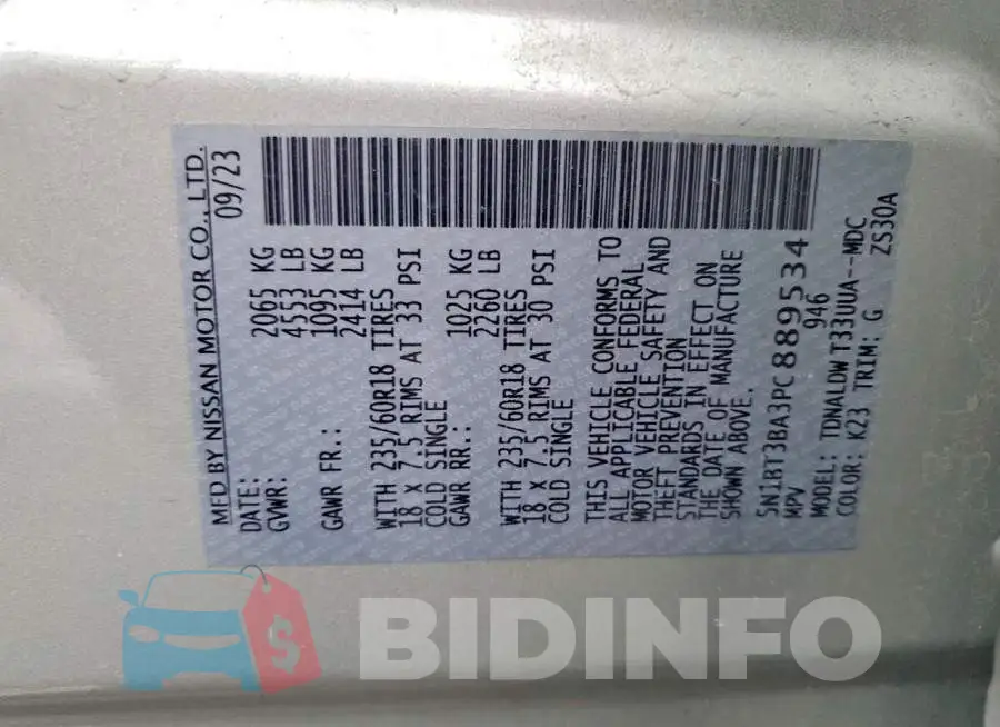 5N1BT3BA3PC889534 Photo# 14