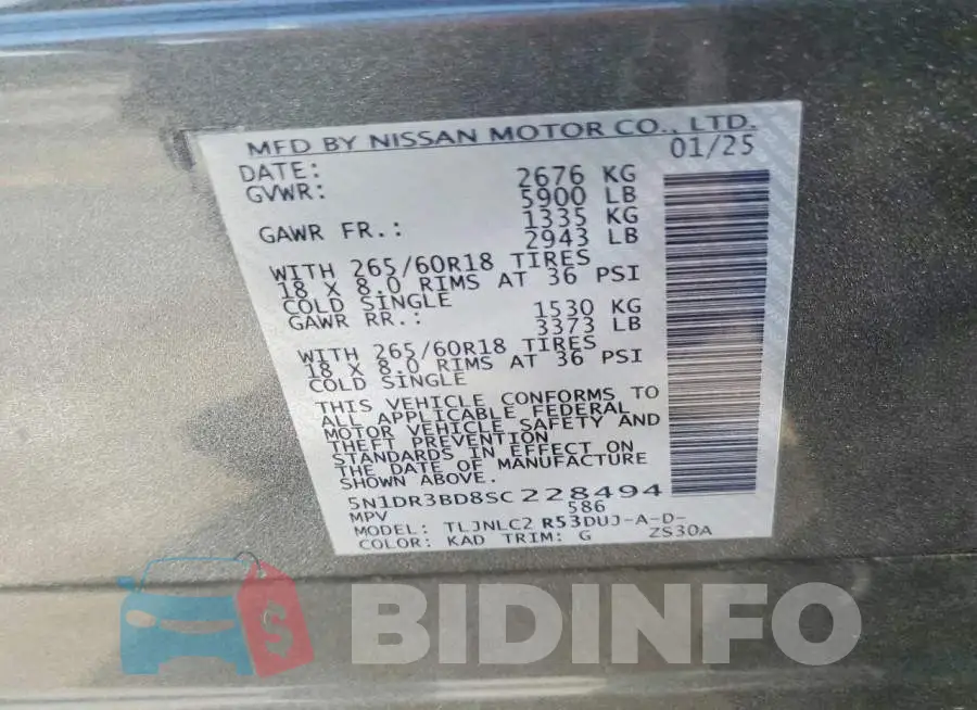 5N1DR3BD8SC228494 Photo# 13