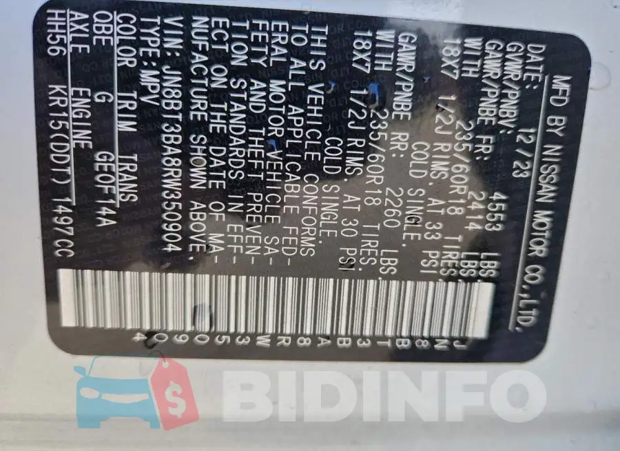JN8BT3BA8RW350904 Photo# 13