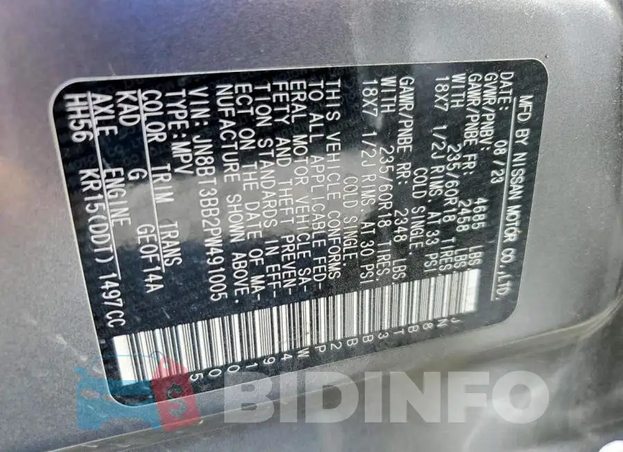 JN8BT3BB2PW491005 Photo# 14