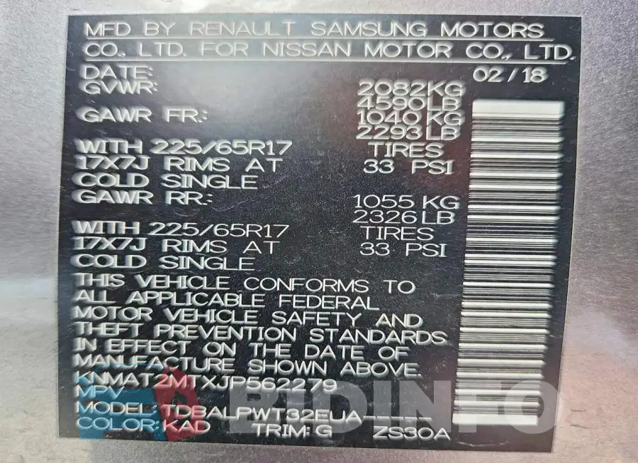 KNMAT2MTXJP562279 Photo# 13