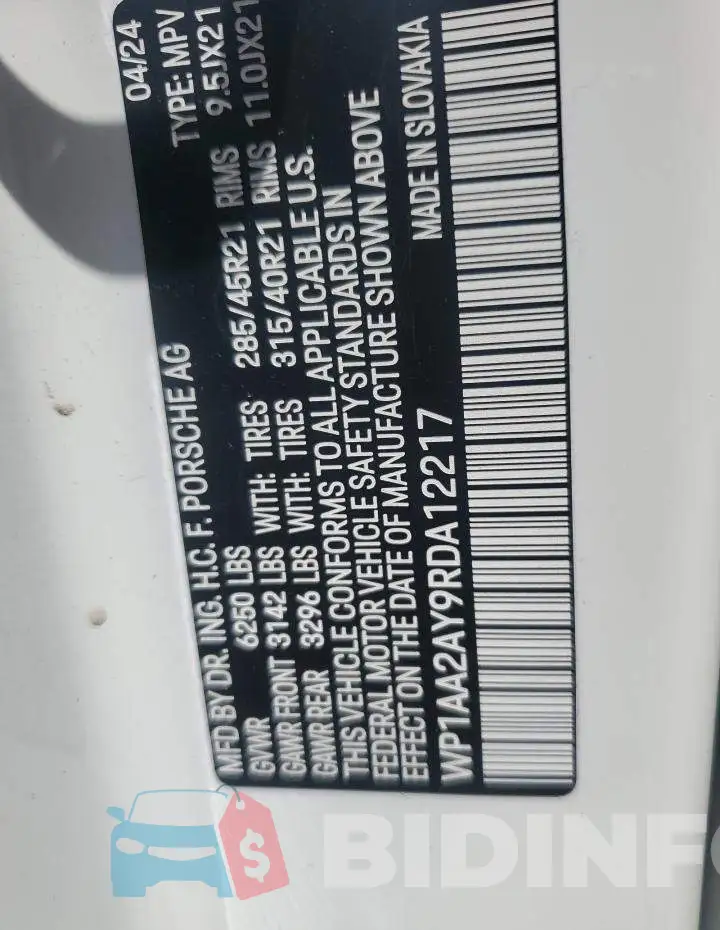 WP1AA2AY9RDA12217 Photo# 13