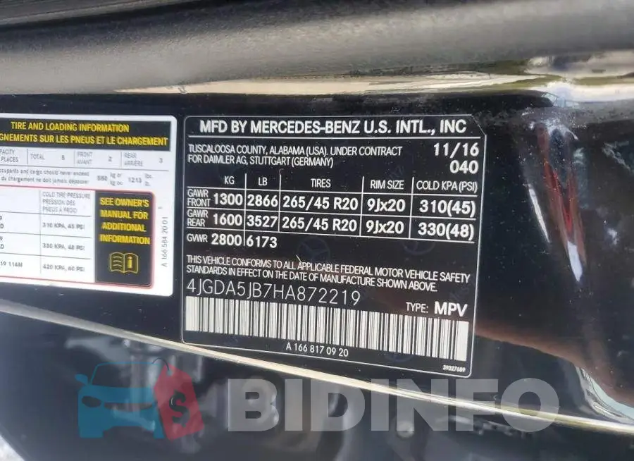 4JGDA5JB7HA872219 Photo# 13