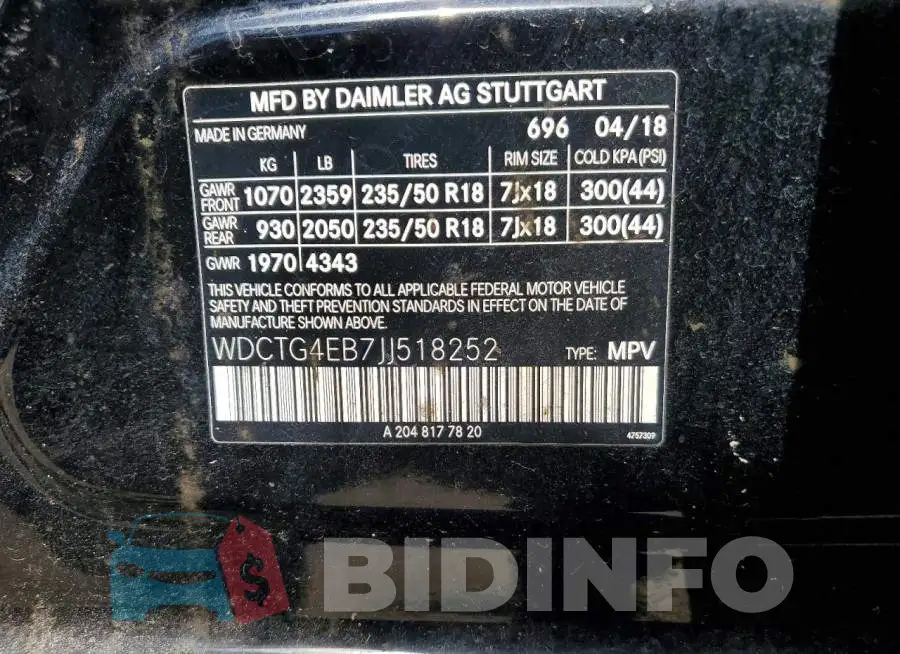 WDCTG4EB7JJ518252 Photo# 12