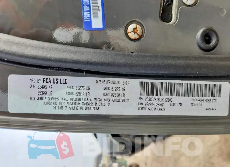 2C3CDZBT8JH162103 Photo# 12