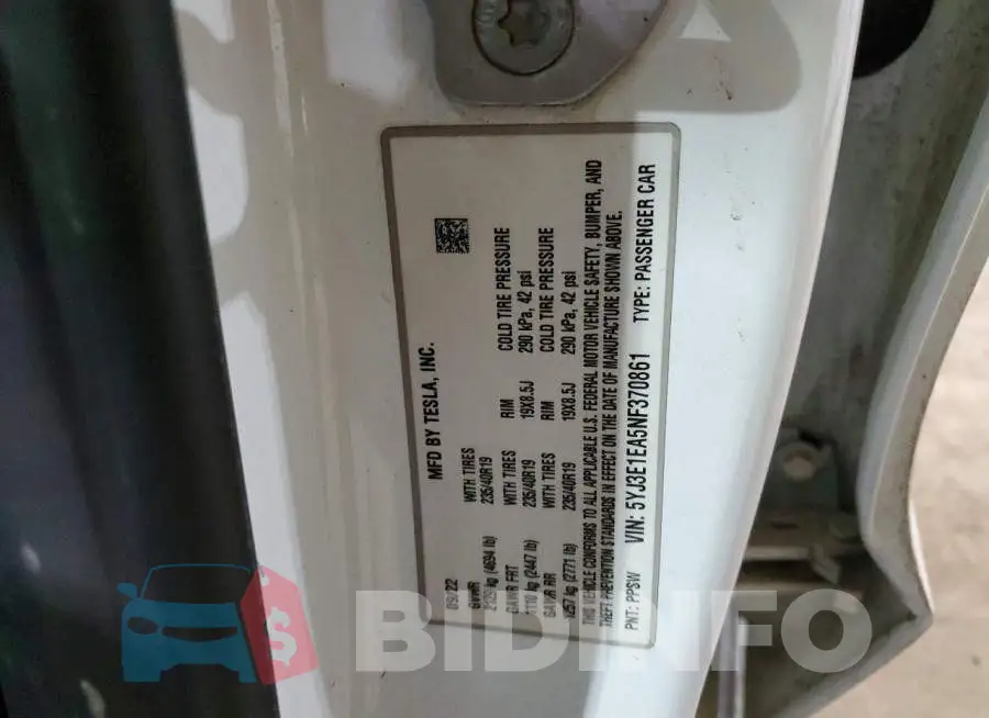 5YJ3E1EA5NF370861 Photo# 12