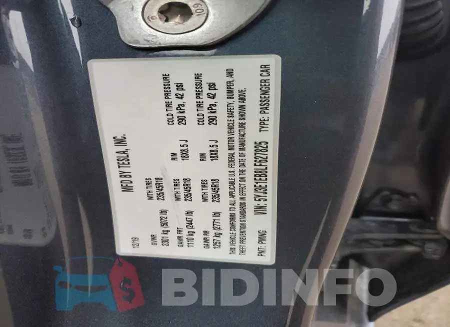 5YJ3E1EB8LF627825 Photo# 12