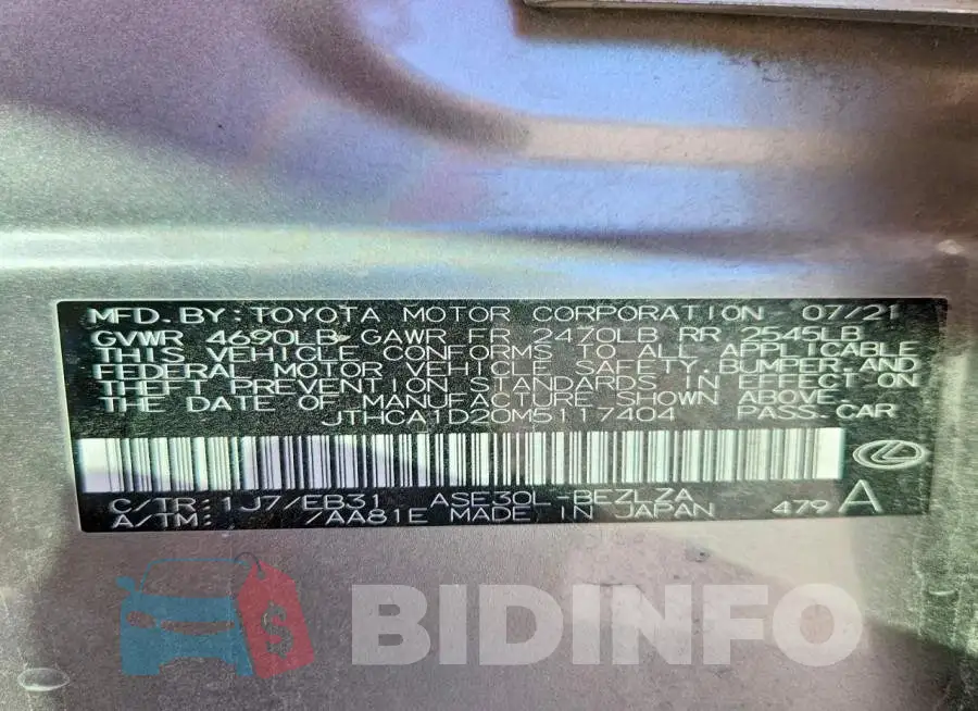 JTHCA1D20M5117404 Photo# 12