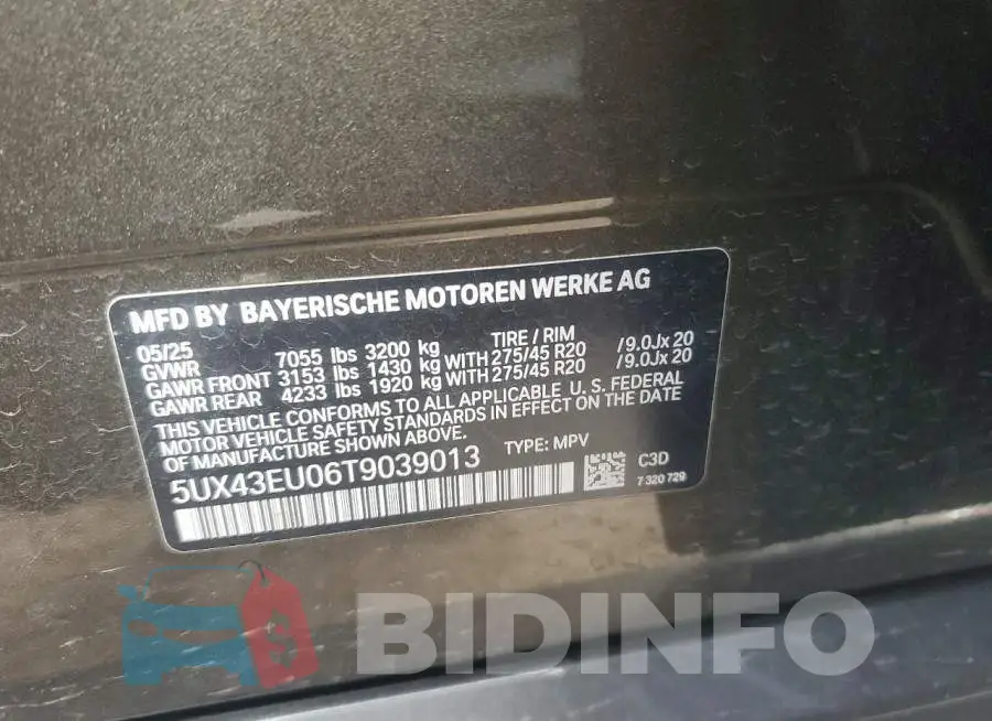 5UX43EU06T9039013 Photo# 13