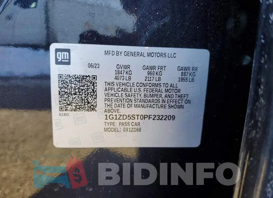 1G1ZD5ST0PF232209 Photo# 12