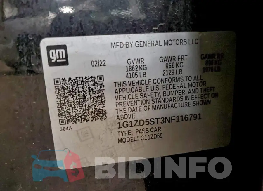 1G1ZD5ST3NF116791 Photo# 12