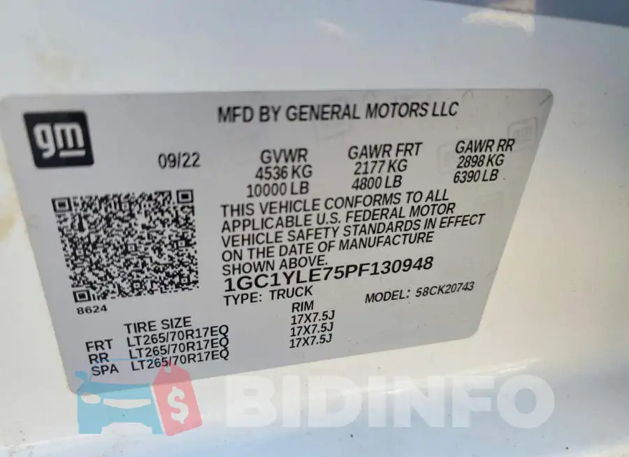 1GC1YLE75PF130948 Photo# 12