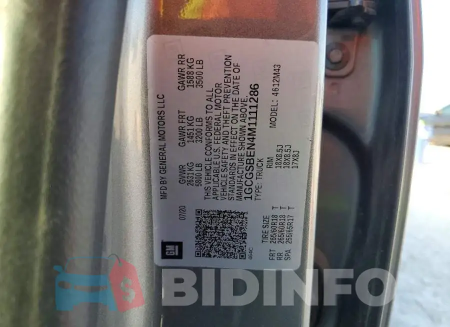 1GCGSBEN4M1111286 Photo# 12