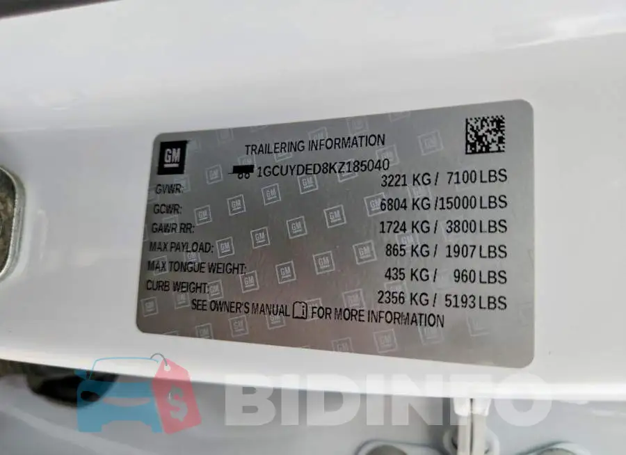 1GCUYDED8KZ185040 Photo# 12
