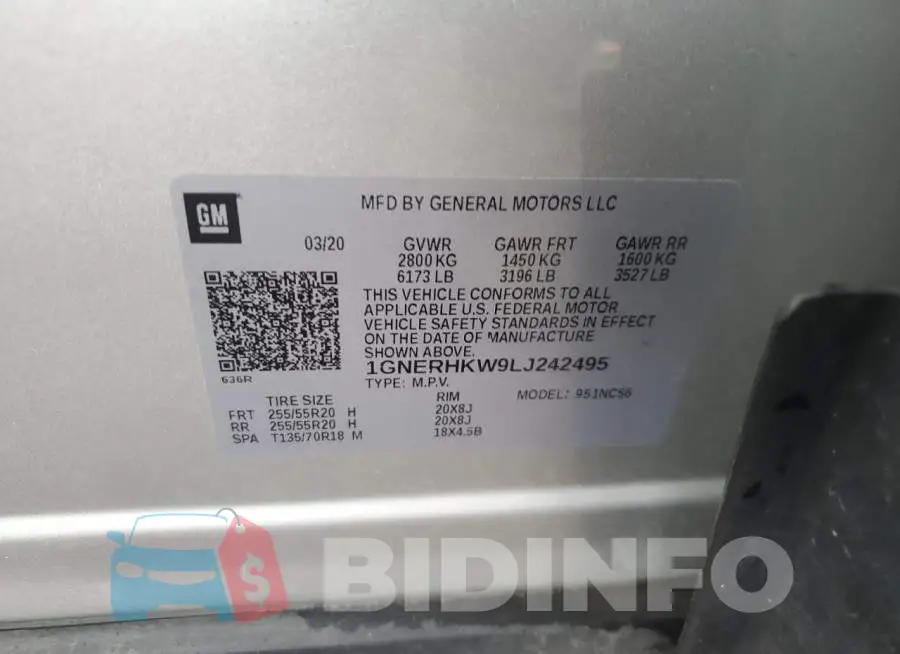 1GNERHKW9LJ242495 Photo# 13