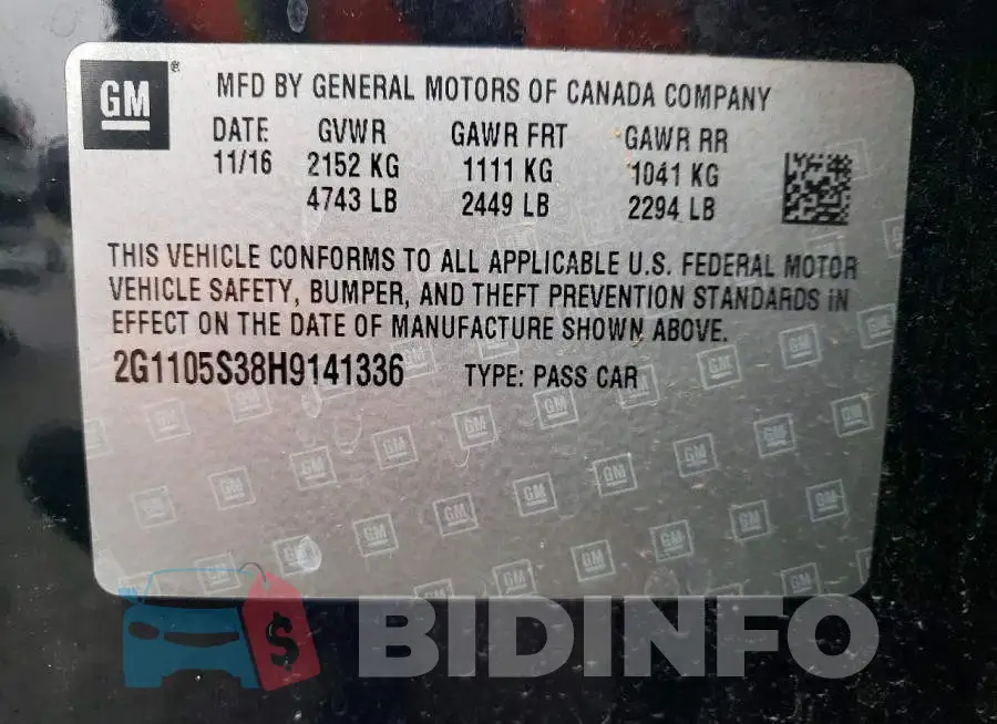 2G1105S38H9141336 Photo# 12