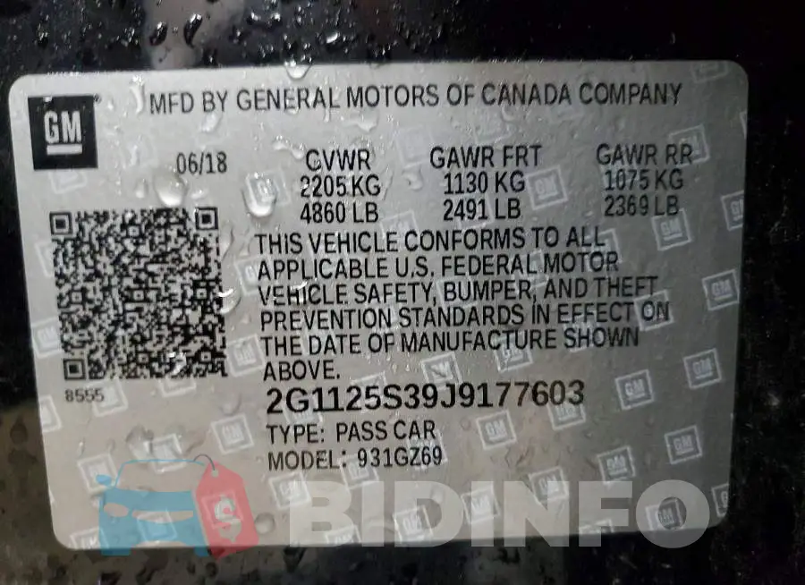 2G1125S39J9177603 Photo# 12