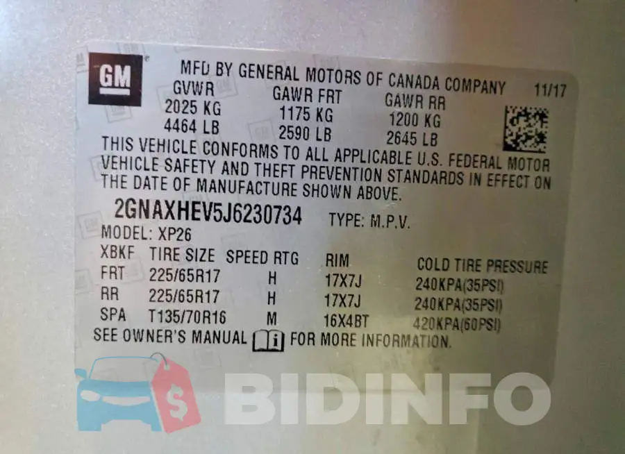 2GNAXHEV5J6230734 Photo# 13