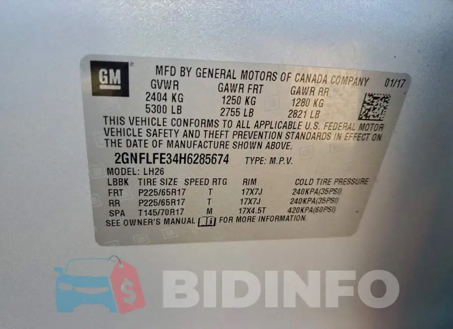 2GNFLFE34H6285674 Photo# 13