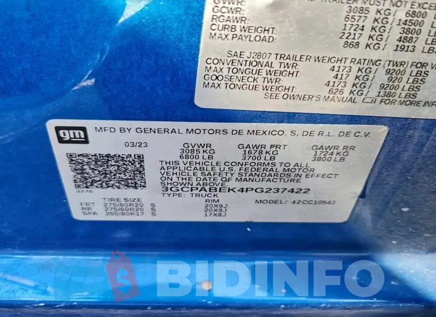 3GCPABEK4PG237422 Photo# 12