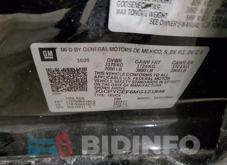 3GCPYCEF6MG121848 Photo# 12