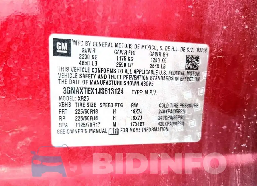 3GNAXTEX1JS613124 Photo# 12