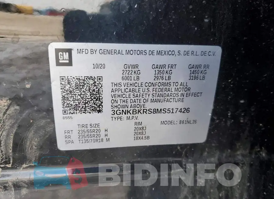 3GNKBKRS8MS517426 Photo# 14