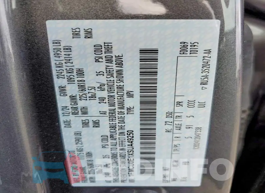 1FMCU0E1XSUA49250 Photo# 13