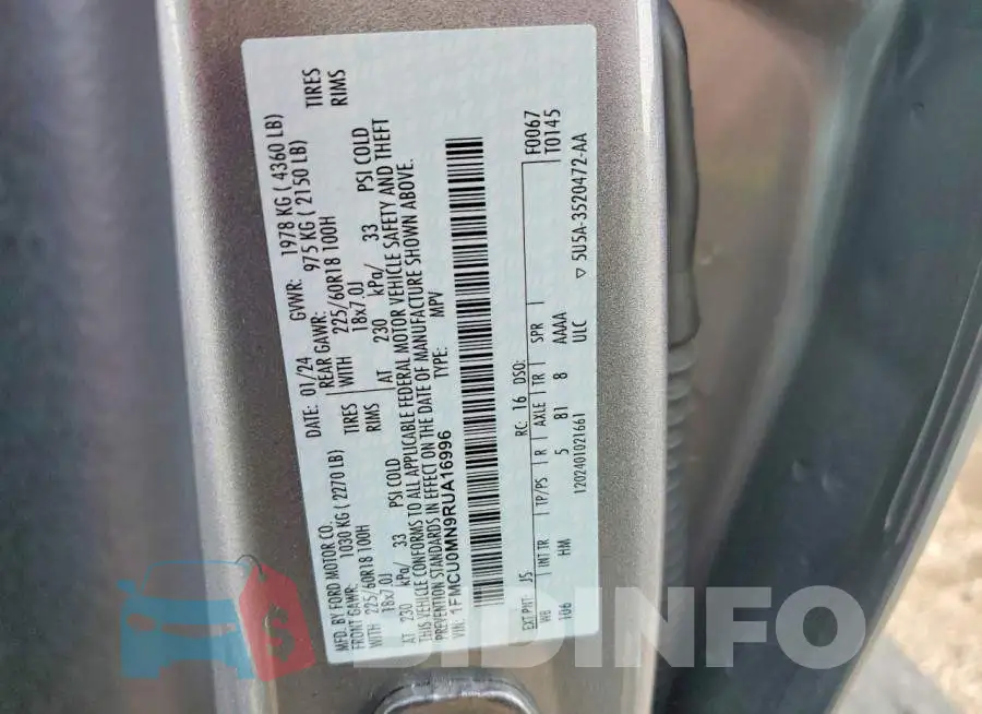 1FMCU0MN9RUA16996 Photo# 13