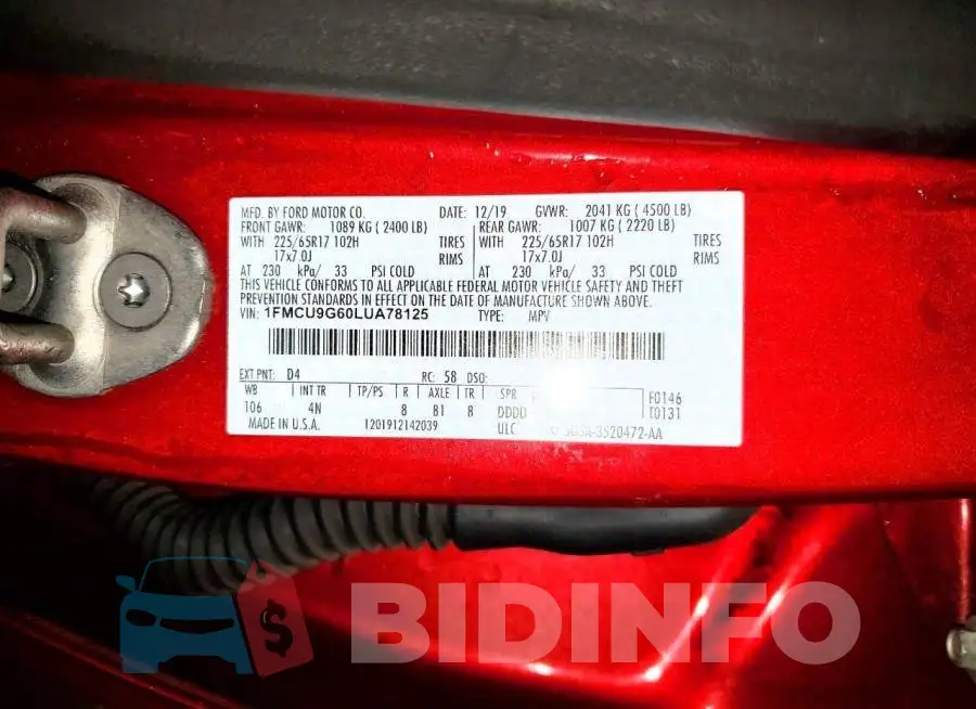 1FMCU9G60LUA78125 Photo# 13