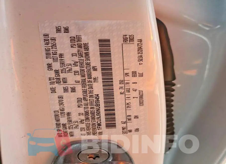1FMCU9J90NUB59454 Photo# 14