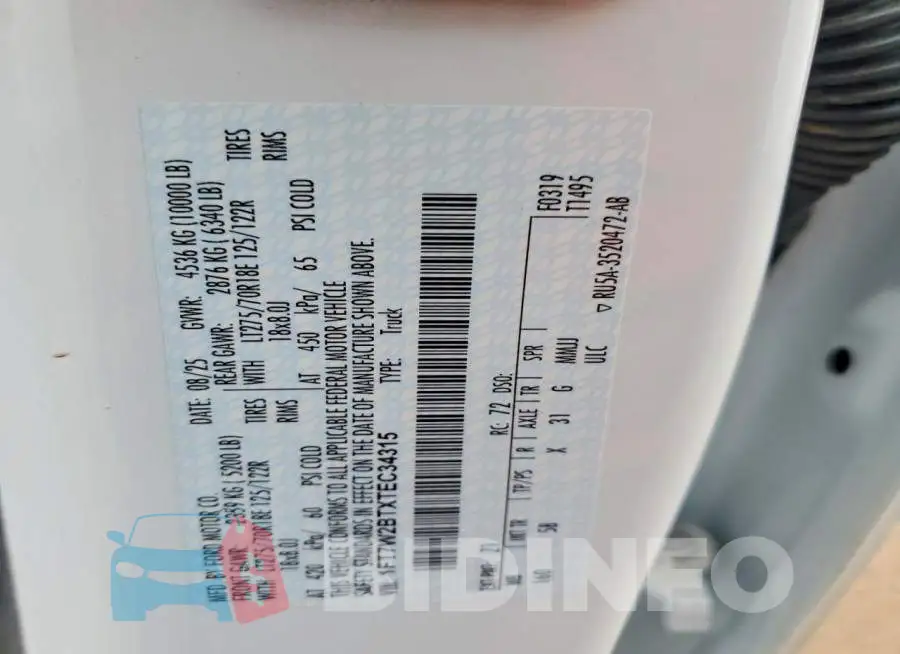 1FT7W2BTXTEC34315 Photo# 12