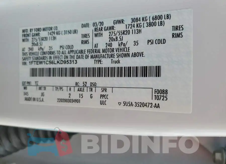 1FTEW1C56LKD95313 Photo# 12