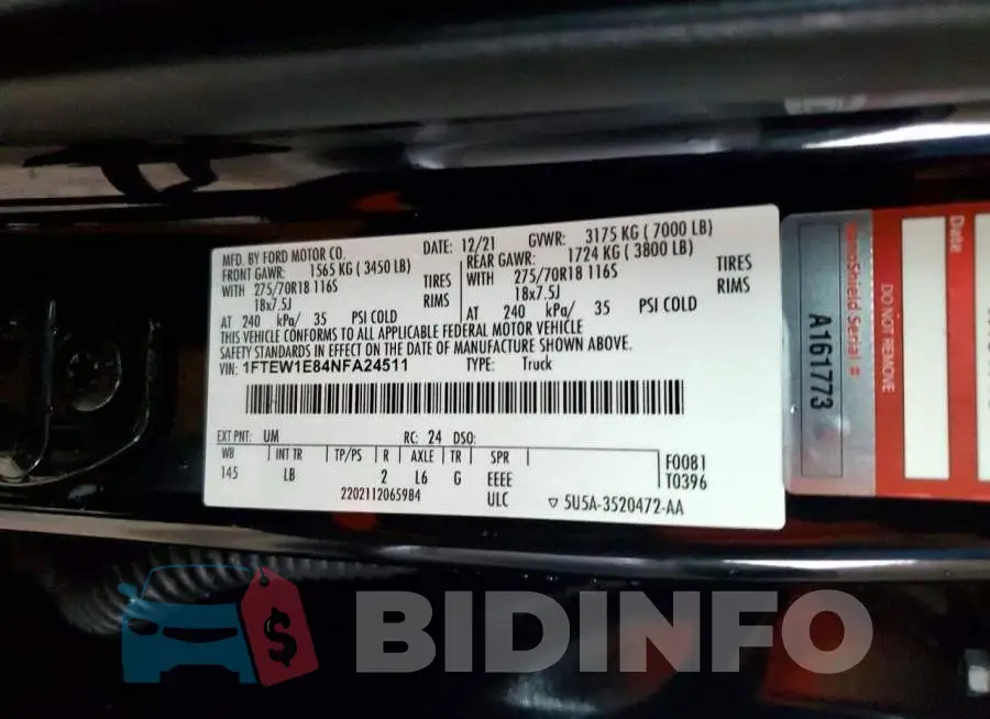 1FTEW1E84NFA24511 Photo# 12