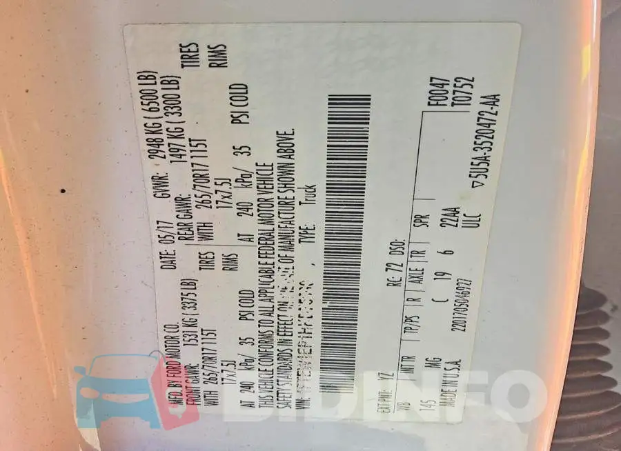 1FTEW1EP1HKD75590 Photo# 12