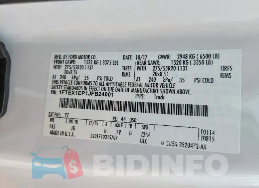 1FTEX1EP1JFB24001 Photo# 13