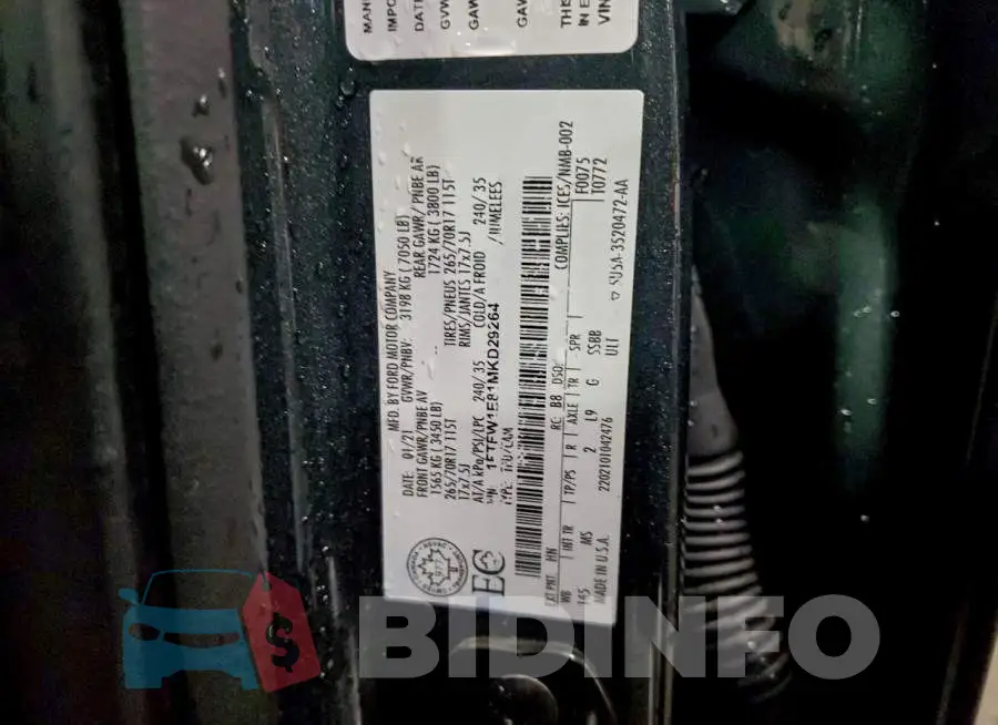1FTFW1E81MKD29264 Photo# 13