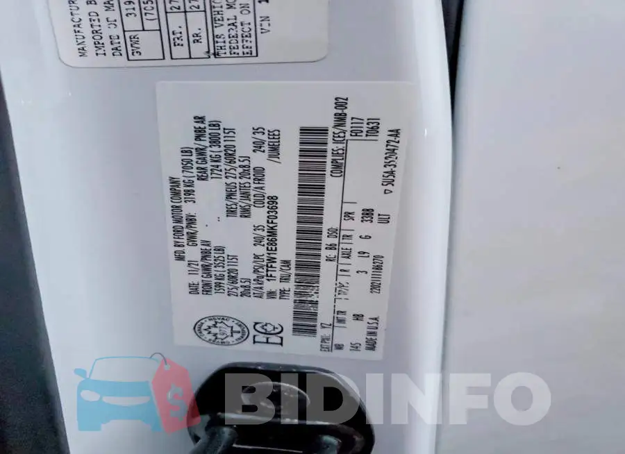 1FTFW1E86MKF03698 Photo# 12