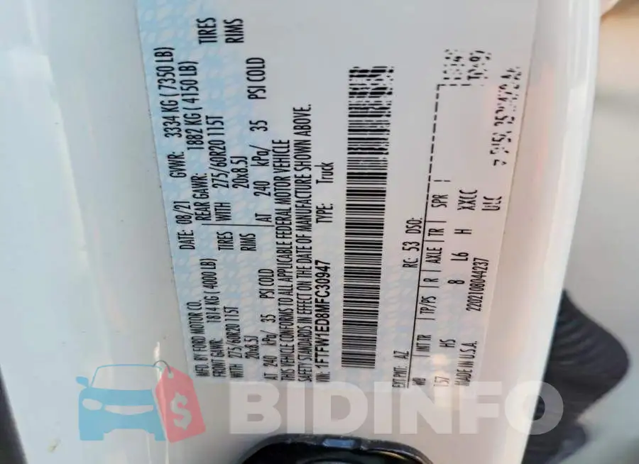 1FTFW1ED8MFC30947 Photo# 12