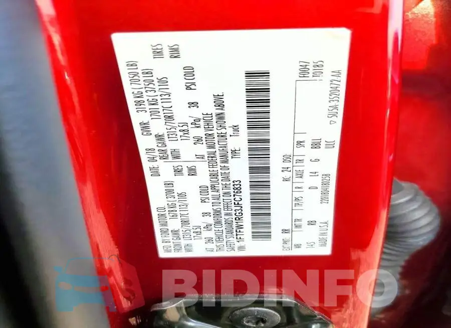 1FTFW1RG3JFC76833 Photo# 12