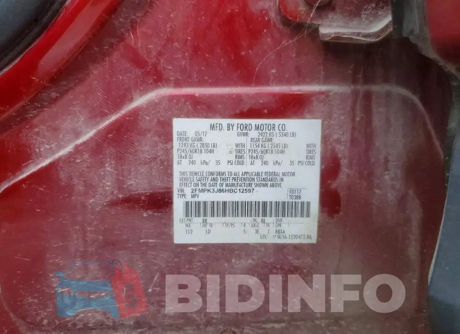 2FMPK3J86HBC12597 Photo# 13