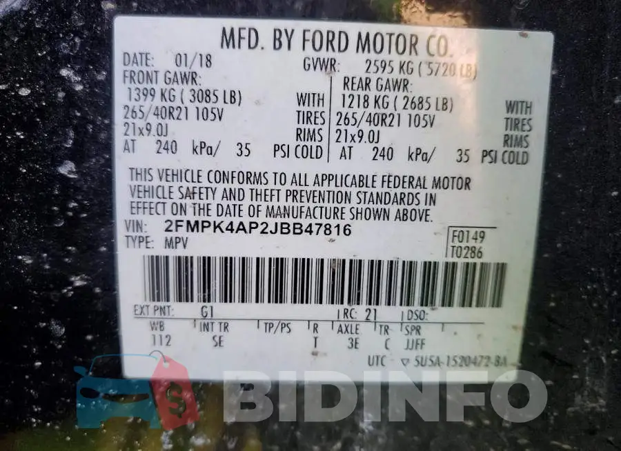2FMPK4AP2JBB47816 Photo# 13