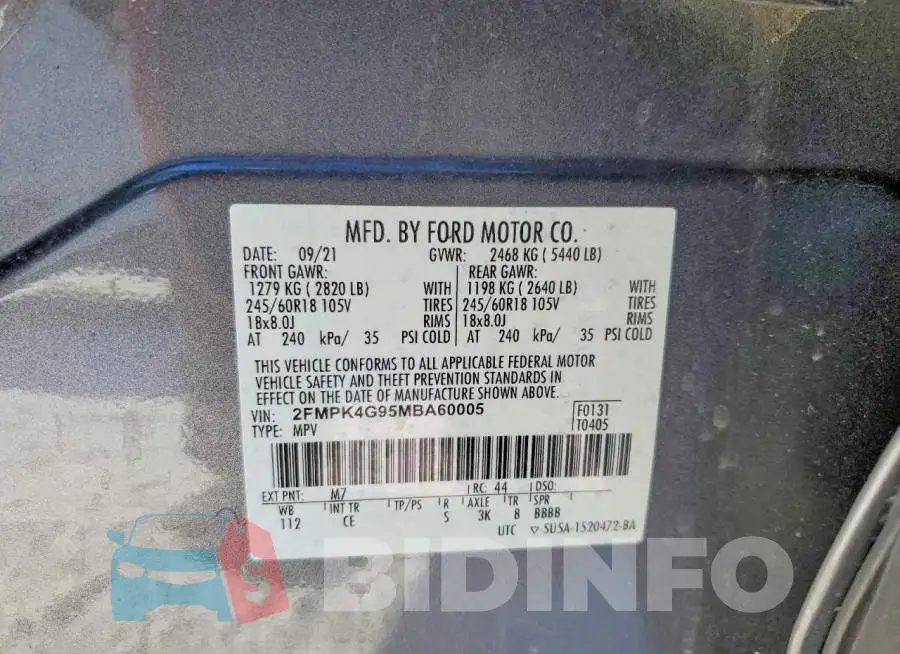 2FMPK4G95MBA60005 Photo# 13