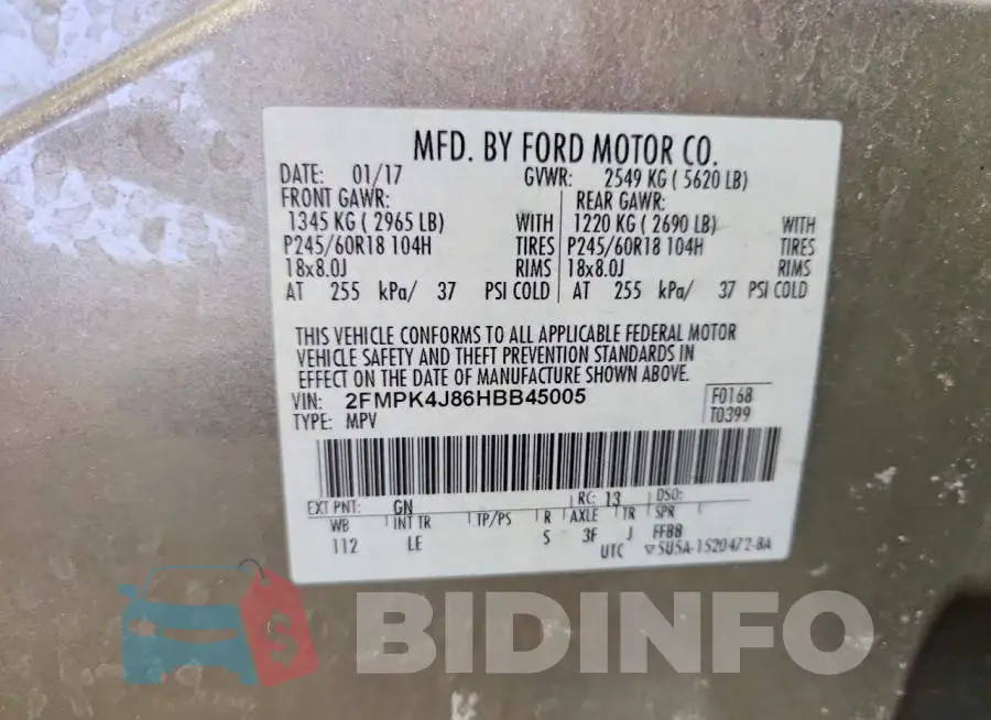 2FMPK4J86HBB45005 Photo# 13