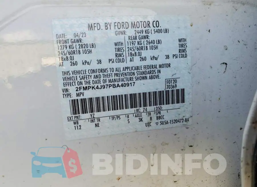 2FMPK4J97PBA40917 Photo# 12