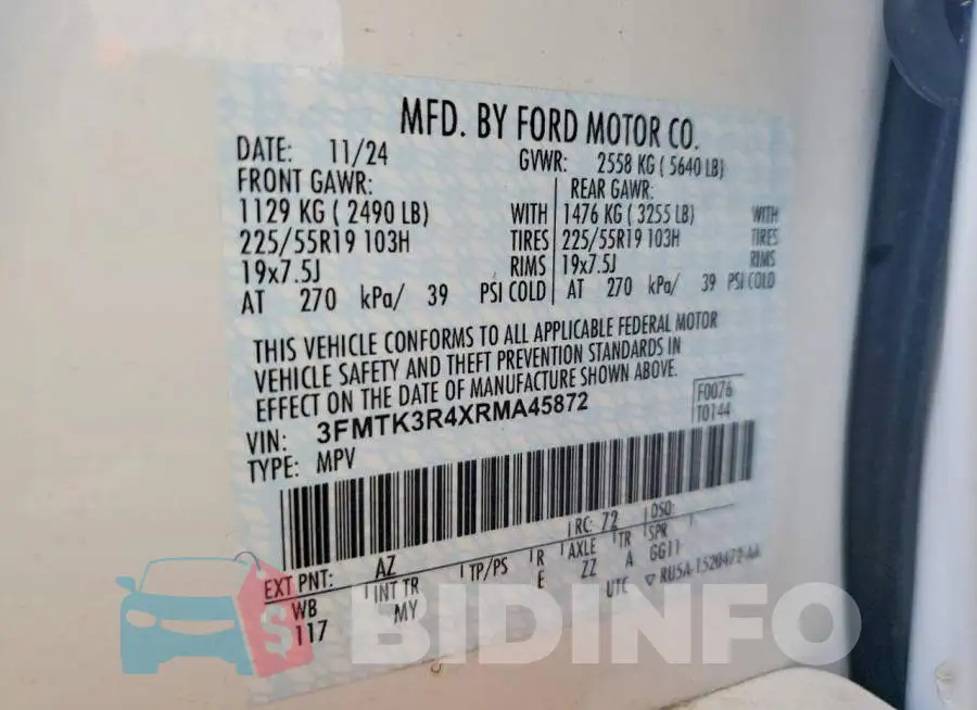 3FMTK3R4XRMA45872 Photo# 13