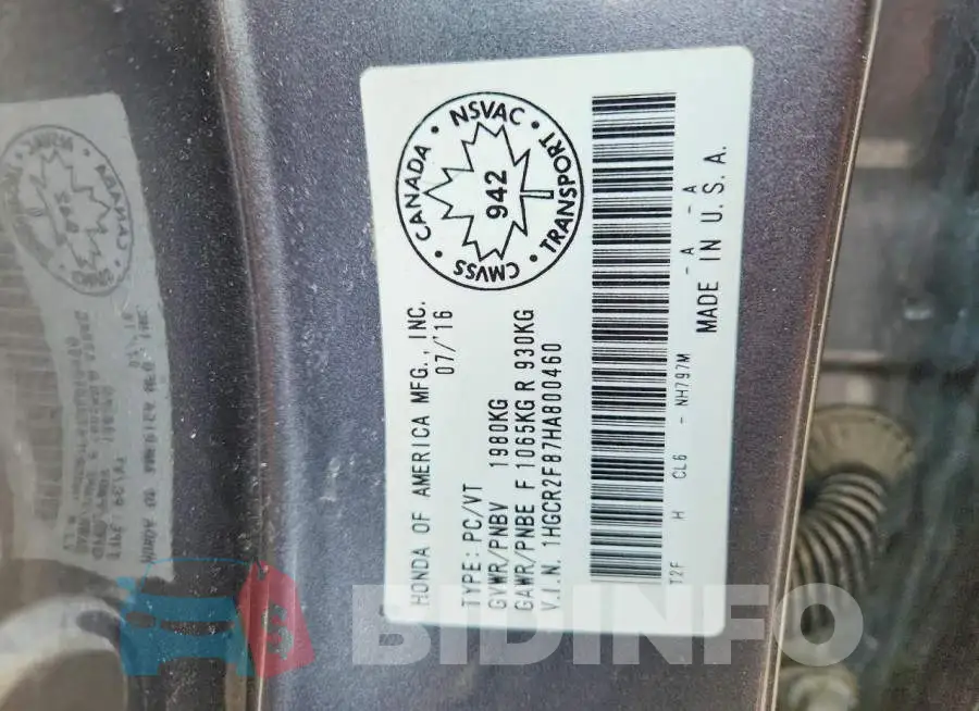 1HGCR2F87HA800460 Photo# 13